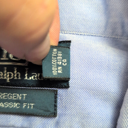 Chemise Polo Ralph Lauren M Regent Classic Fit Bleu Coton Excellent État