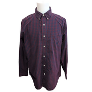 Chemise Chaps Easycare bordeaux foncé carreaux poche logo brodé XLTG