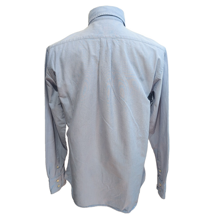 Chemise BURBERRY Vintage Bleu Oxford Taille 42 L Logo Brodé Coton