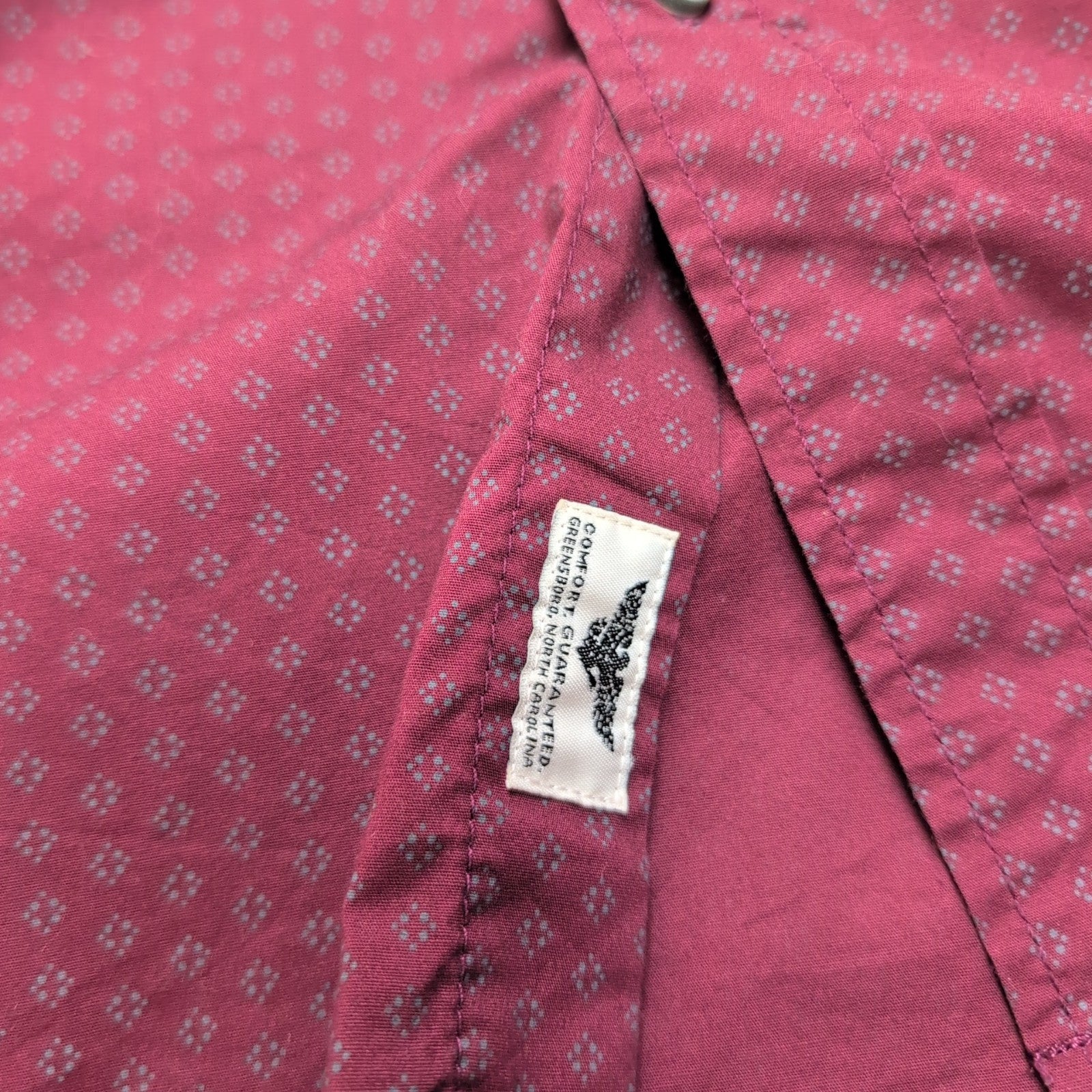 Chemise Wrangler Stretch Taille XL Bordeaux à Micro-Motifs