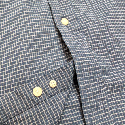 Chemise Dockers bleu marine à petits carreaux manches courtes taille XL