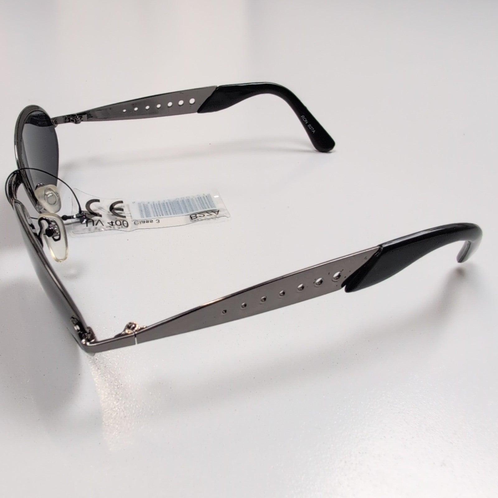 Lunettes de soleil Y2K Cyber Industrial Branches Larges métal noir