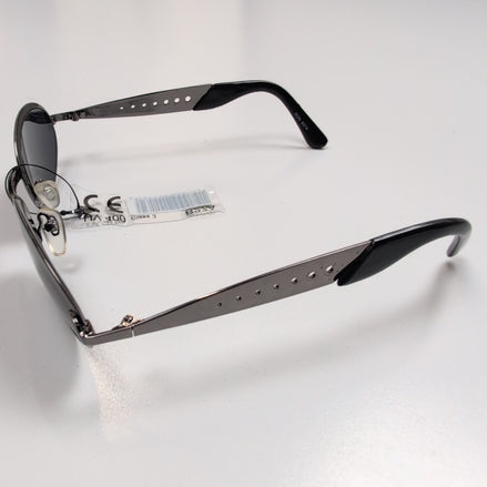 Lunettes de soleil Y2K Cyber Industrial Branches Larges métal noir