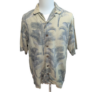 Chemise Hawaïenne Tommy Bahama Soie Kaki Palmier L