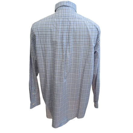 Chemise Ralph Lauren Vintage Yarmouth L bleu carreaux manches longues