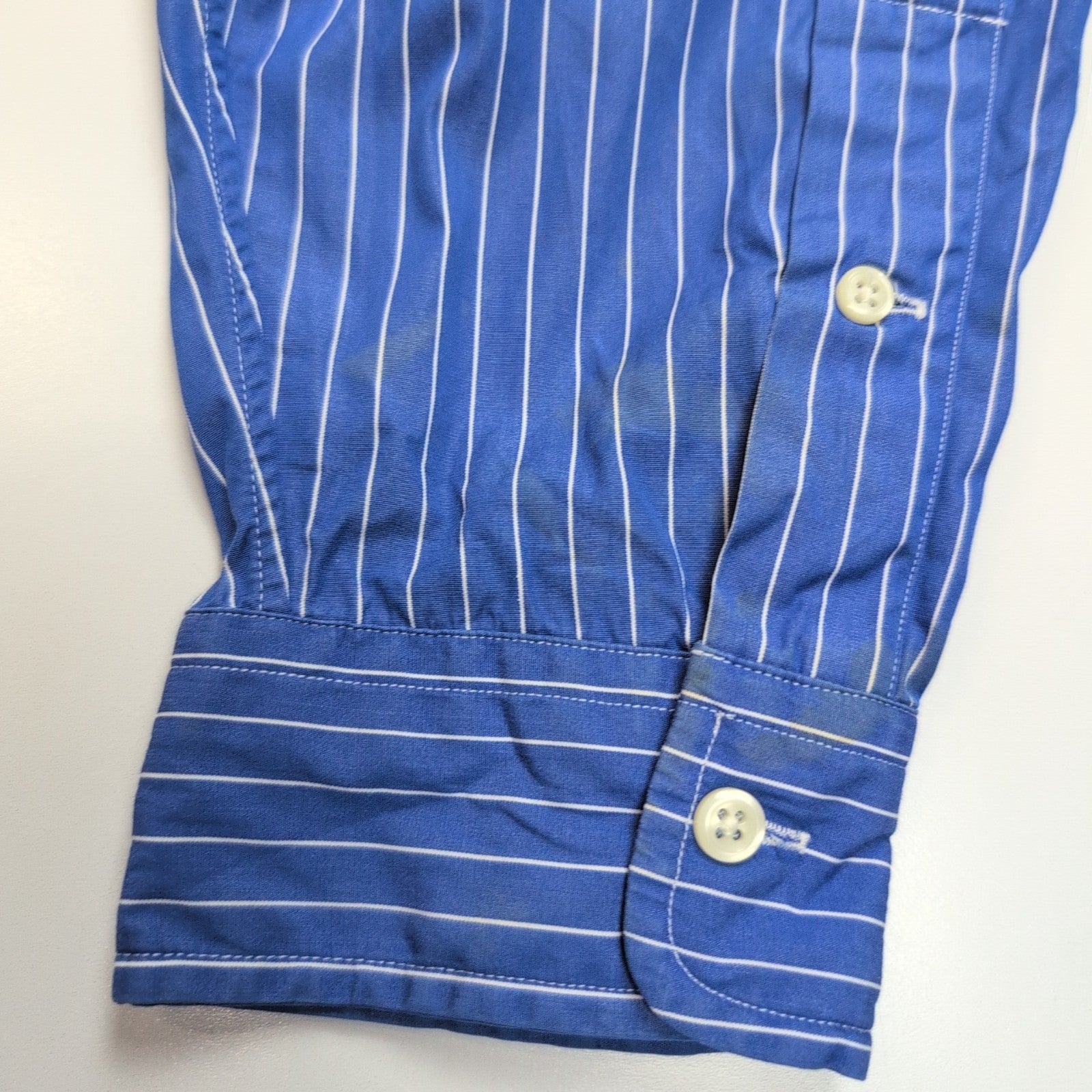 Chemise Ralph Lauren XXL Classic Fit Bleu Rayures Logo Rouge manches longues