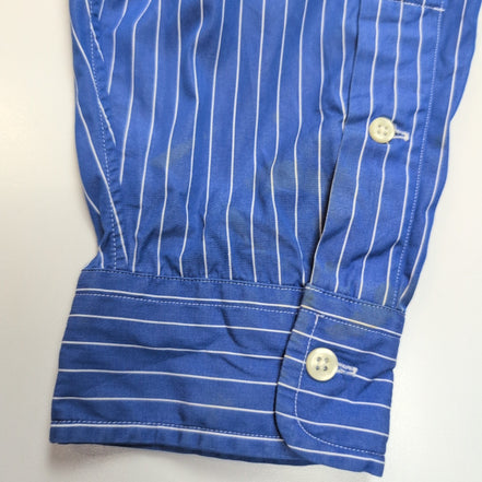 Chemise Ralph Lauren XXL Classic Fit Bleu Rayures Logo Rouge manches longues