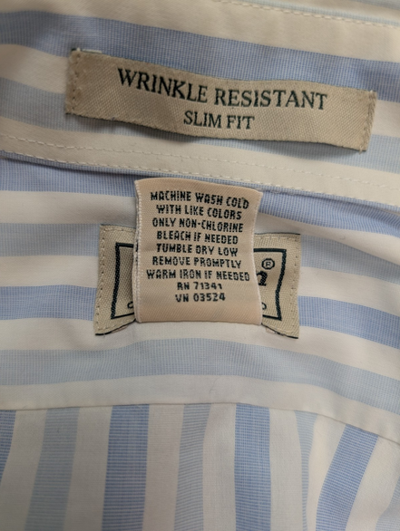 Chemise L.L Bean blanche à rayures bleu taille S #222msch