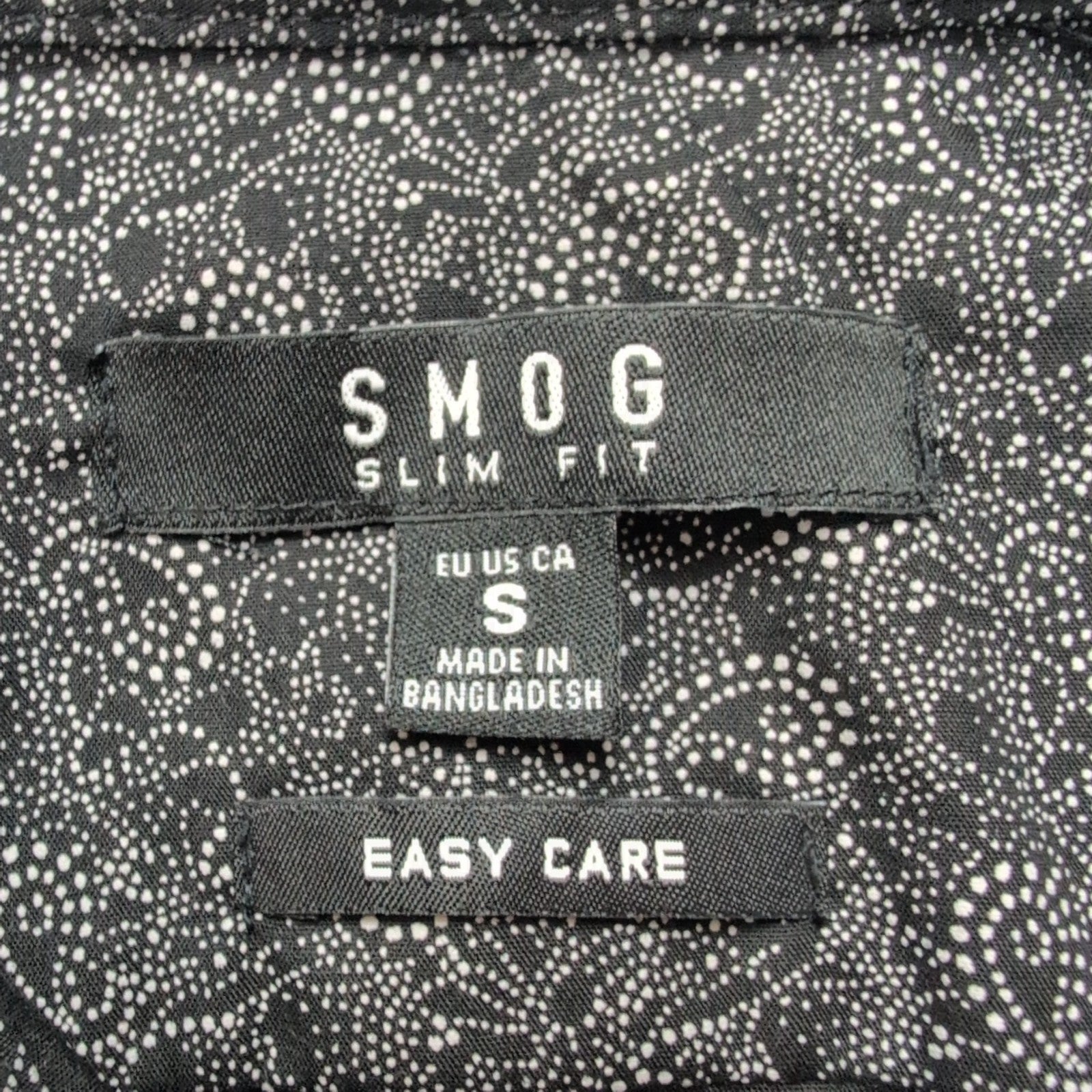 Chemise SMOG S Slim Fit Noire Motif Cachemire Paisley Manches Longues
