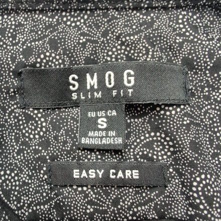 Chemise SMOG S Slim Fit Noire Motif Cachemire Paisley Manches Longues