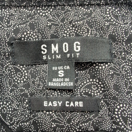 Chemise SMOG S Slim Fit Noire Motif Cachemire Paisley Manches Longues