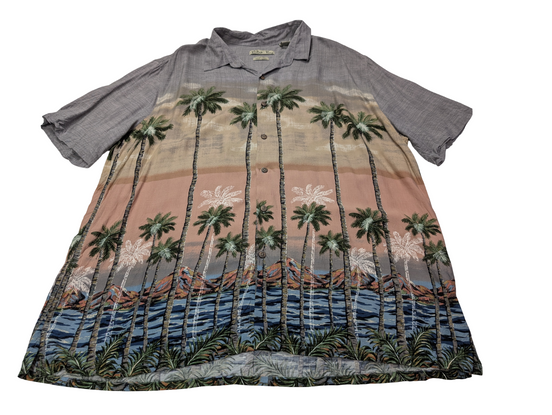 Chemise hawaïenne Batik Bay manches courtes palmiers taille XL