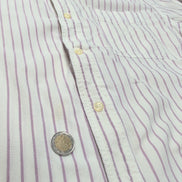 Chemise Chaps blanche à rayures lila taille L #53e