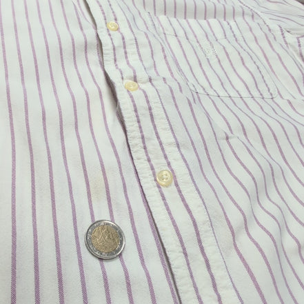 Chemise Chaps blanche à rayures lila taille L #53e