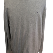Pull Tommy Hilfiger - Col rond - Gris - 100% Pima Cotton - Taille XL/XXL