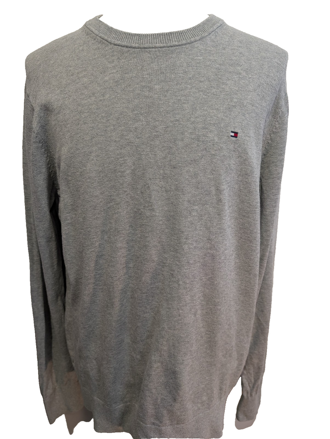 Pull Tommy Hilfiger - Col rond - Gris - 100% Pima Cotton - Taille XL/XXL