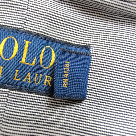 Chemise Ralph Lauren M/L Grise Logo Marron Manches Longues