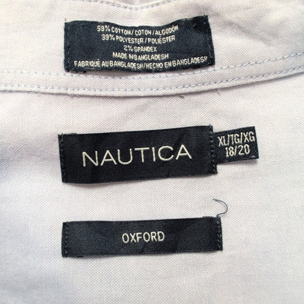 Chemise NAUTICA Enfant / Ado XL Lilas Modèle Stretch Manches Courtes Poche