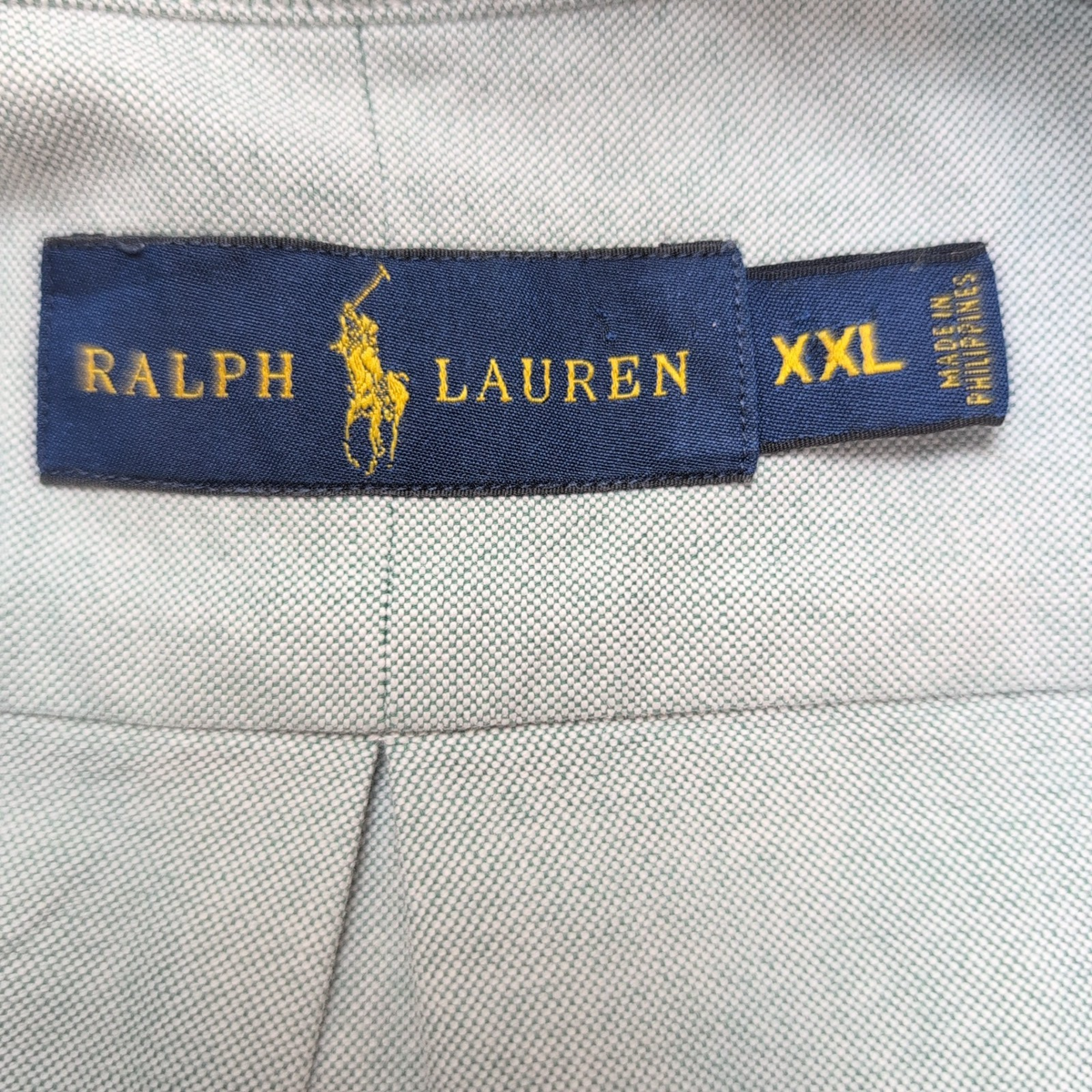 Chemise Ralph Lauren XXL Vert Pastel Oxford Logo Marron Grandes Tailles