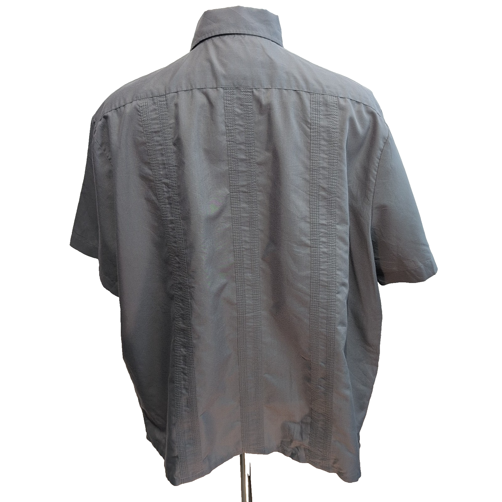 Chemise Guayabera Haband Cuba Panama Grise Brodée XL Manches Courtes