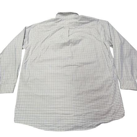 Chemise L.L. Bean blanche à carreaux bleus et noir taille XXL #121e