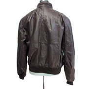 Vintage Stratojac Leather Bomber Jacket 42 Harrington Burgundy Veste Cuir |49c