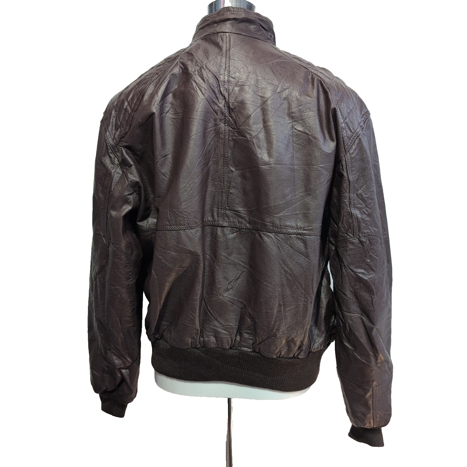 Vintage Stratojac Leather Bomber Jacket 42 Harrington Burgundy Veste Cuir |49c