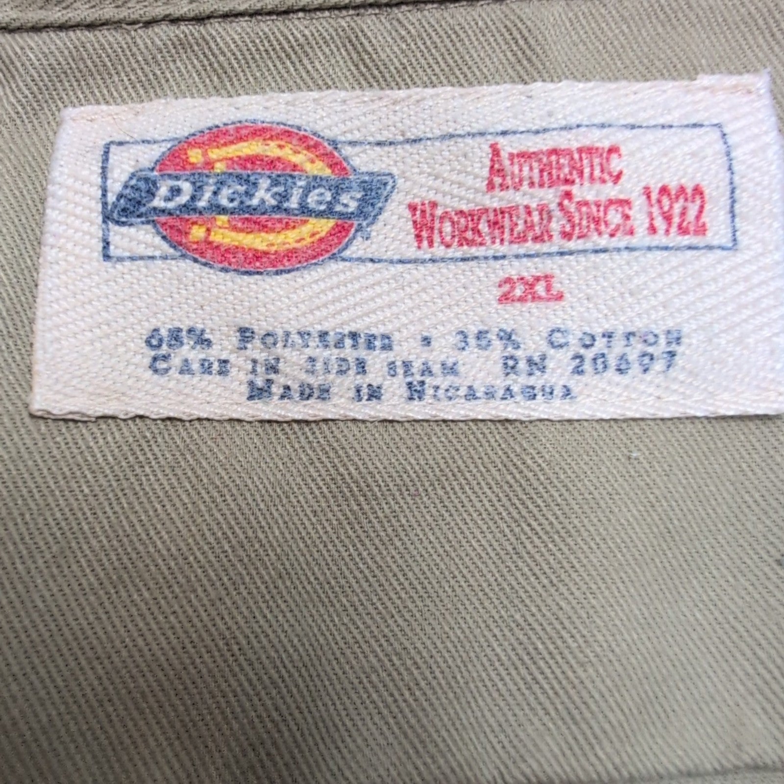 Chemise Dickies Marron Clair Workwear Manches Courtes 2 Poches Taille 2XL