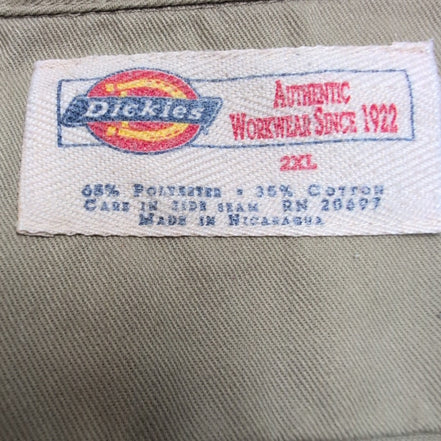 Chemise Dickies Marron Clair Workwear Manches Courtes 2 Poches Taille 2XL