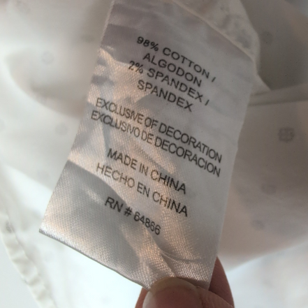 Chemise Lee stretch blanche à motifs manches courtes à poche taille XL