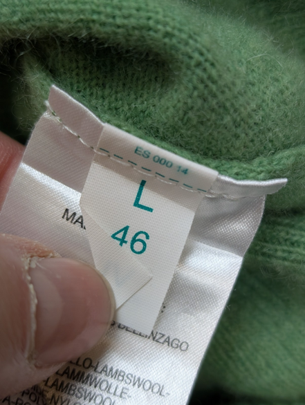 Pull SERGIO TACCHINI Col Roulé 80% Laine d'Agneau Vert Pomme Femme Taille L