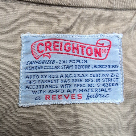 Chemise Creighton Made in USA S 14½ Marron Clair Poplin Coton Homme