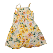 Jupe Short Femme Taille S Fleurie Jaune Fine Bretelle Viscose Été