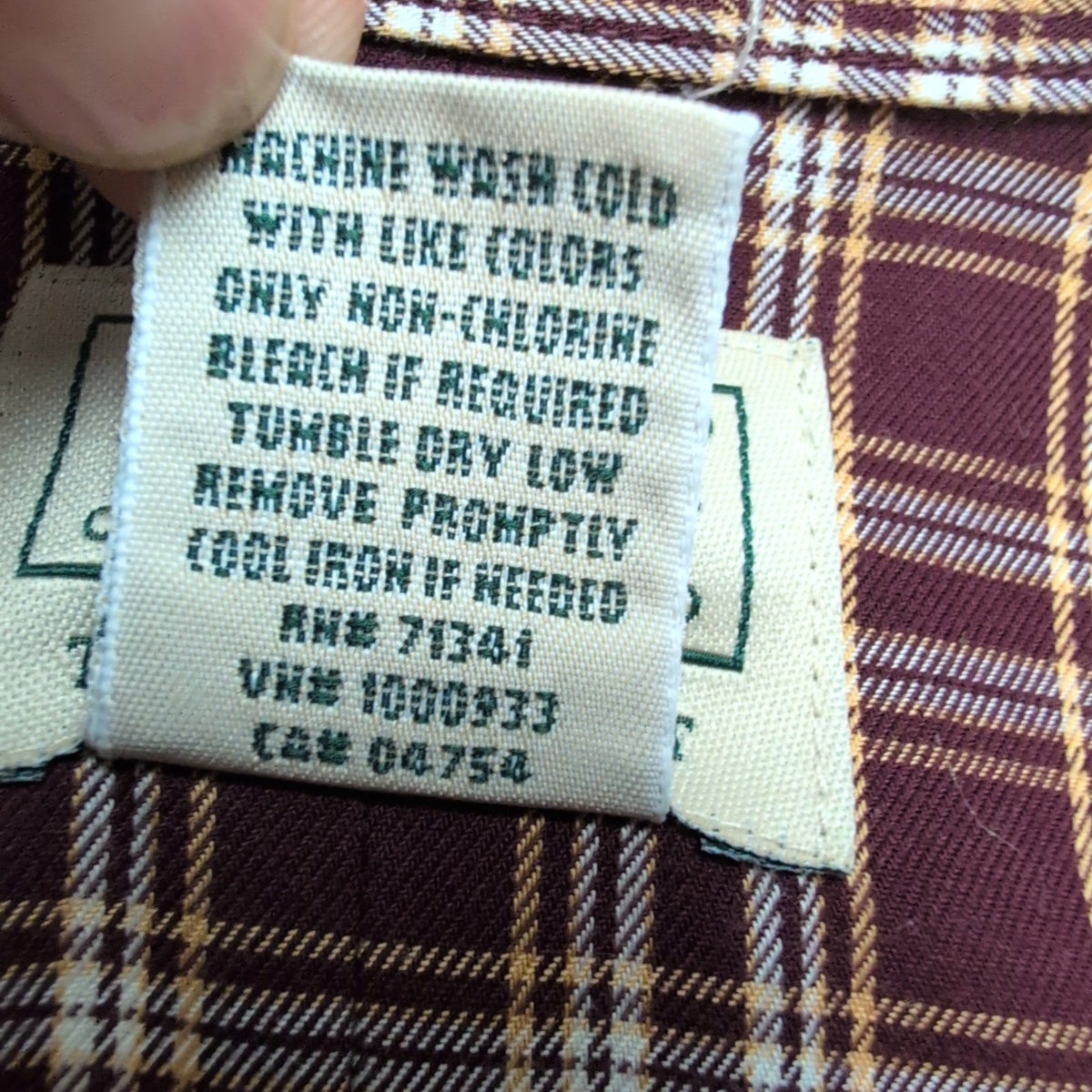 Chemise L.L.Bean XL Bordeaux Carreaux 100% Coton Vintage USA manches courtes