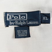 Polo manches courtes Polo Ralph Lauren blanc XL coton piqué logo bleu marine