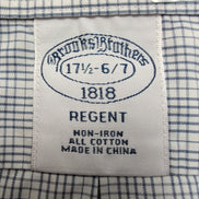 Chemise Brooks Brothers XL/XXL Bleu Carreaux 100% Coton manches longues