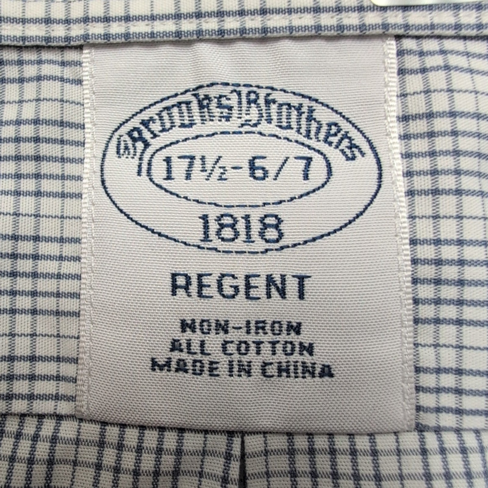 Chemise Brooks Brothers XL/XXL Bleu Carreaux 100% Coton manches longues