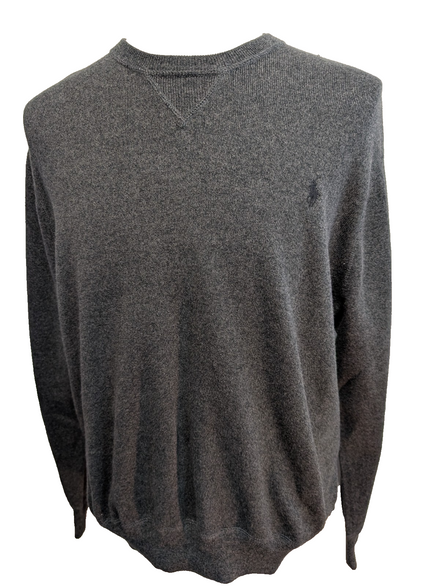 Sweat Polo Ralph Lauren Gris Foncé Logo Noir - Tissu Haute Qualité - Taille L