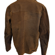 Vintage Pioneer Wear Suede Leather Shearling 44L Brown Western USA |47c