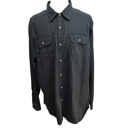 Chemise Wrangler Noire 100% Coton Manches Longues 2 Poches Rabat Taille 2XLT