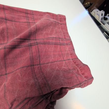 Chemise L.L. Bean rouge à carreaux noirs manches courtes taille XXL #138e