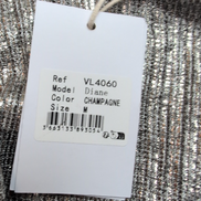 Robe Emilie.K Diane M Champagne Brillante Manches Longues Soirée NEA