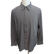 Chemise CALVIN KLEIN Stretch Gris Foncé XL Logo Brodé Coton Slim Fit