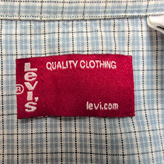 Chemise Levi's Manches Courtes Bleue à Carreaux - Taille L RARE