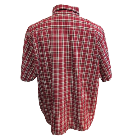 Chemise Wrangler Manches Courtes Rouge à Carreaux à Poche Taille 2XL