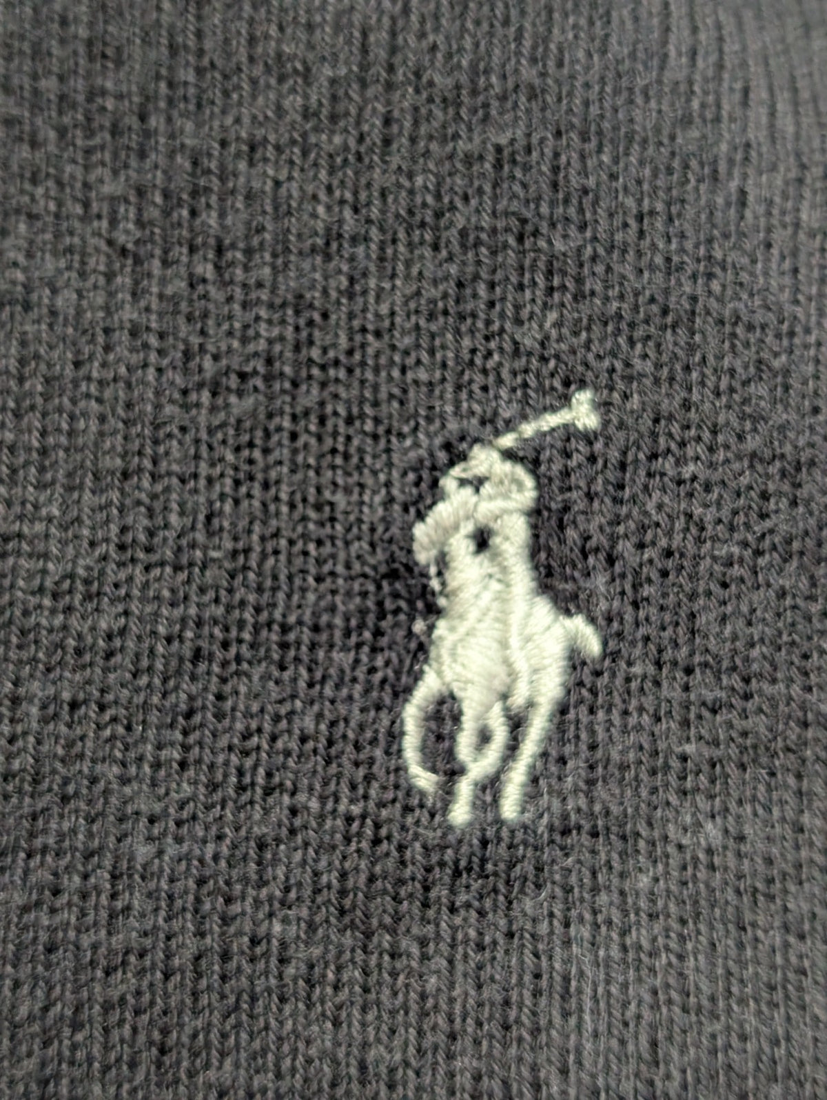 Pull Polo Ralph Lauren Golf noir col rond logo gris coton taille M