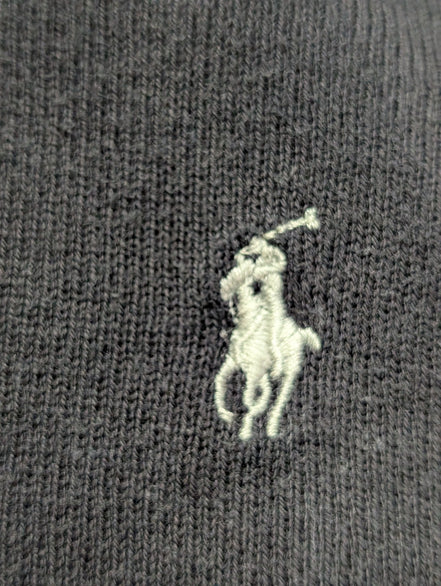 Pull Polo Ralph Lauren Golf noir col rond logo gris coton taille M