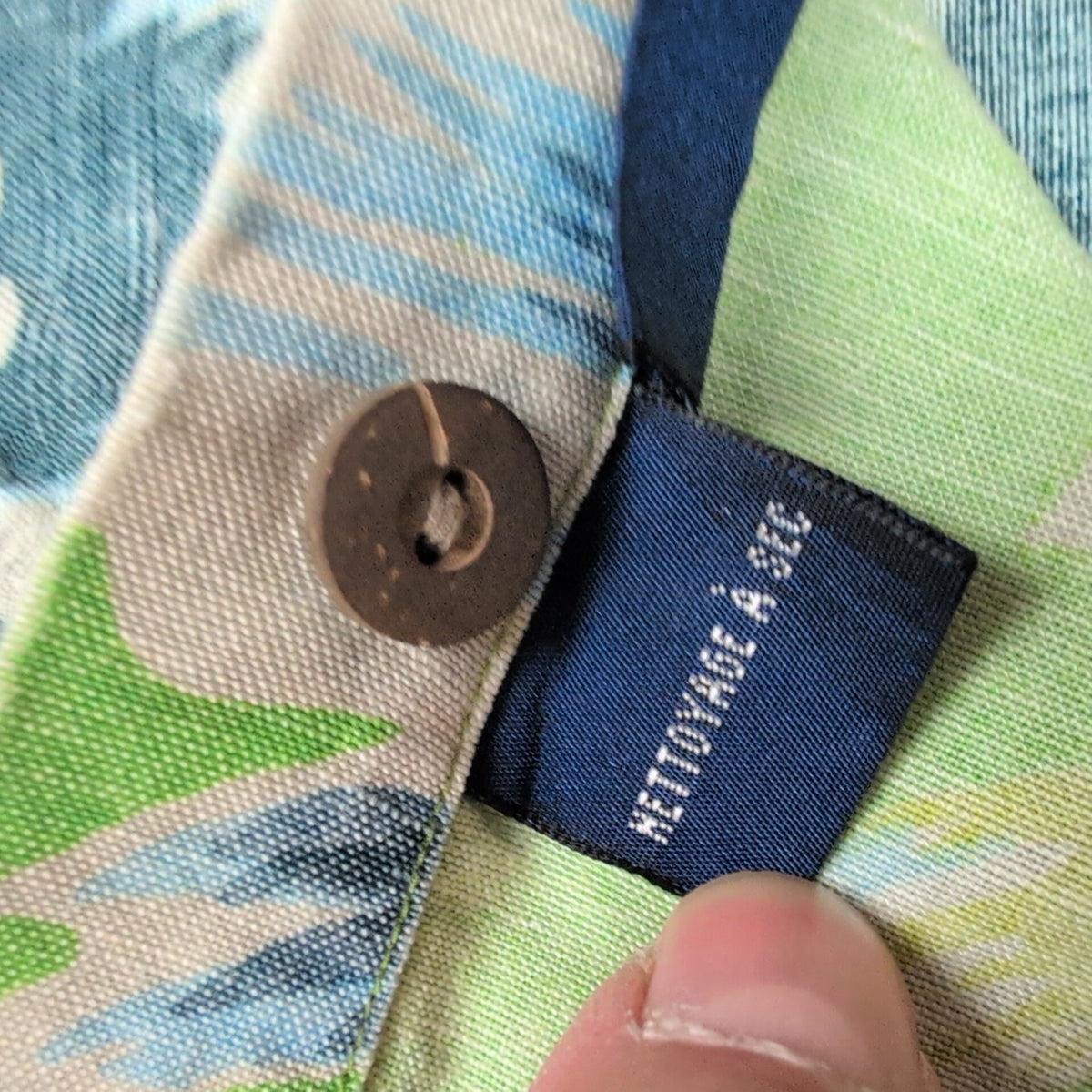 Chemise Hawaïenne Nautica 55% Lin 45% Rayonne Verte Taille L manches courtes