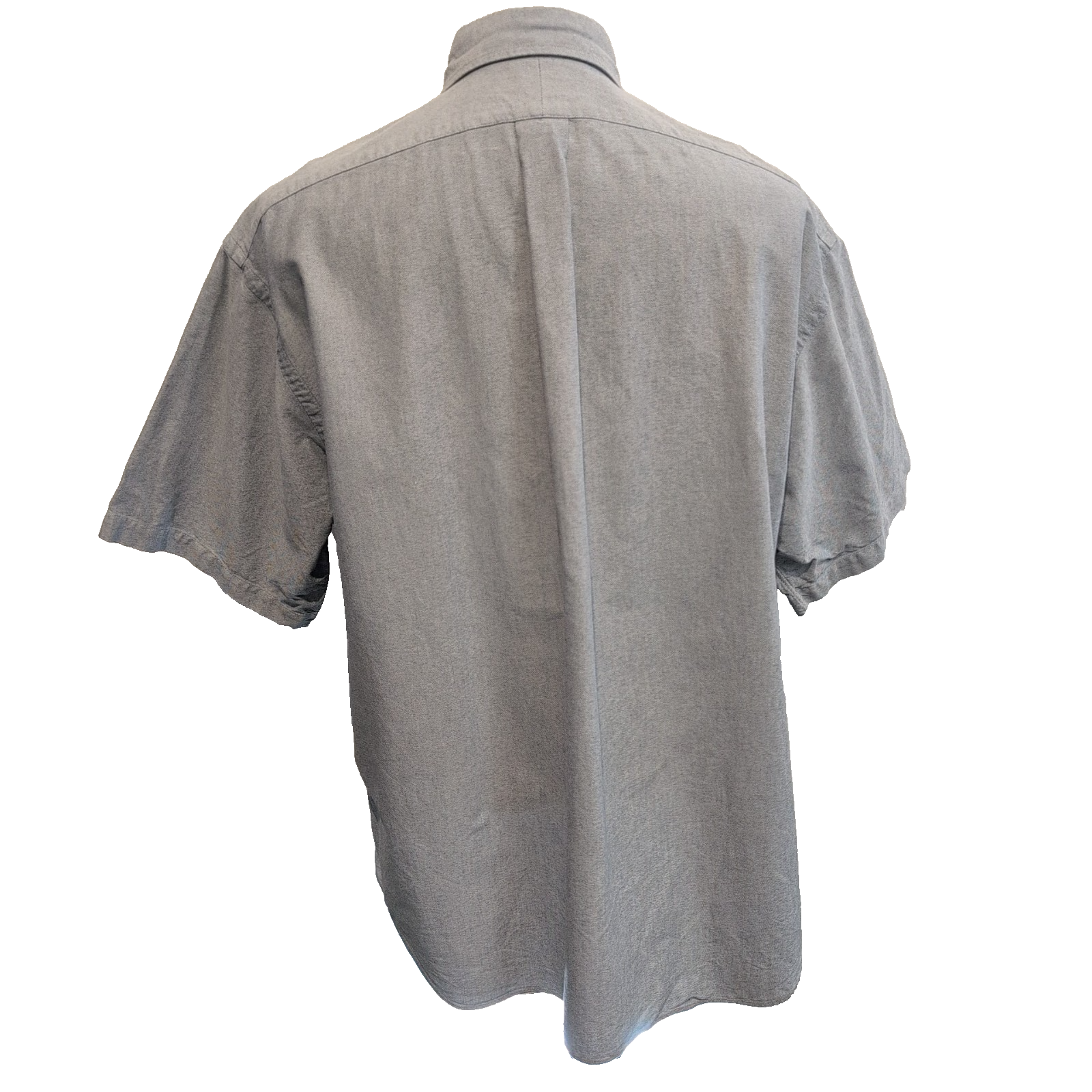 Chemise Ralph Lauren Blake XL/XXL gris uni manches courtes coton Hong Kong