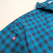 Chemise Lee Manches Courtes Bleue et Noire à Carreaux à Poche Taille XL
